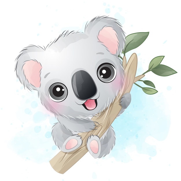 Ilustración linda del retrato del oso de koala