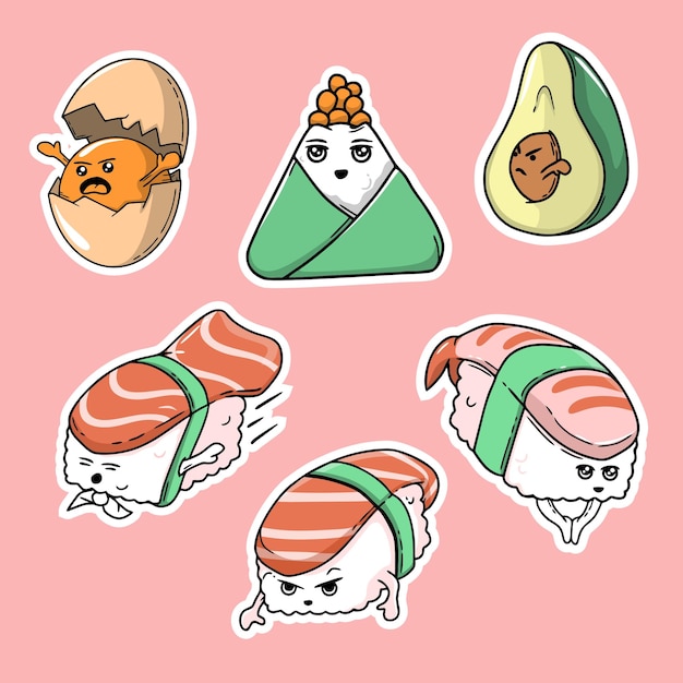 Ilustración linda de sushi