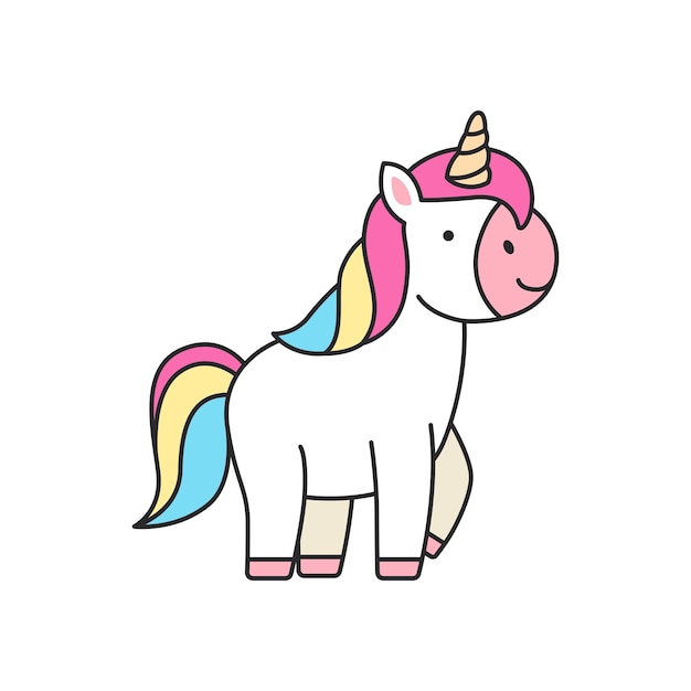 Ilustración linda del unicornio