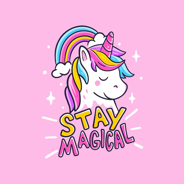 Ilustración linda del unicornio
