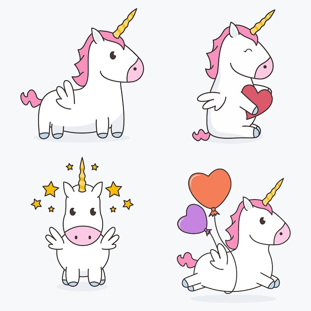 Vector ilustración linda del unicornio