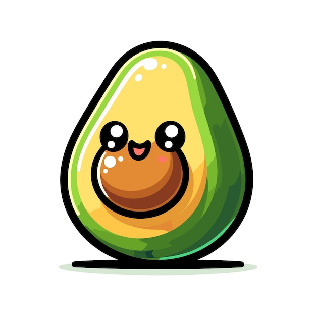 Ilustración linda del vector del aguacate