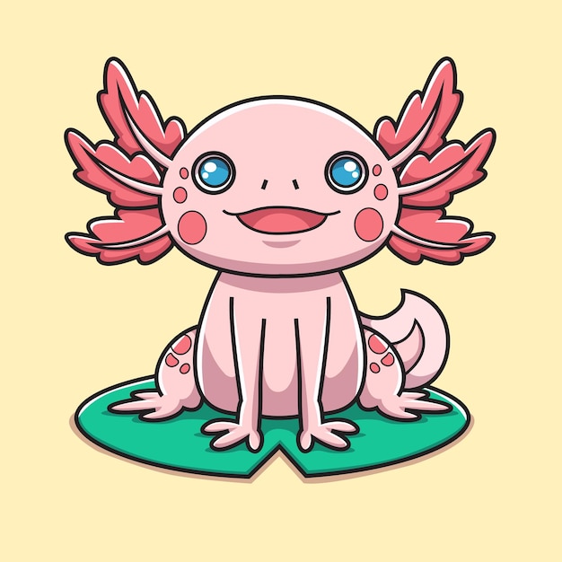Ilustración linda del vector del axolotl