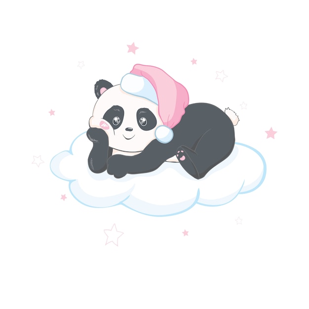 Ilustración linda del vector de panda