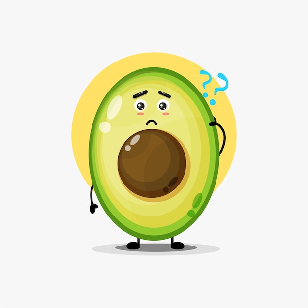 Ilustración de un lindo aguacate confundido