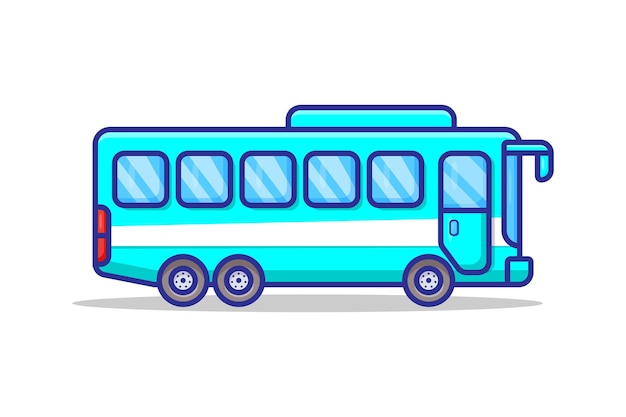 Ilustración de un lindo autobús moderno de dibujos animados vector fondo blanco.