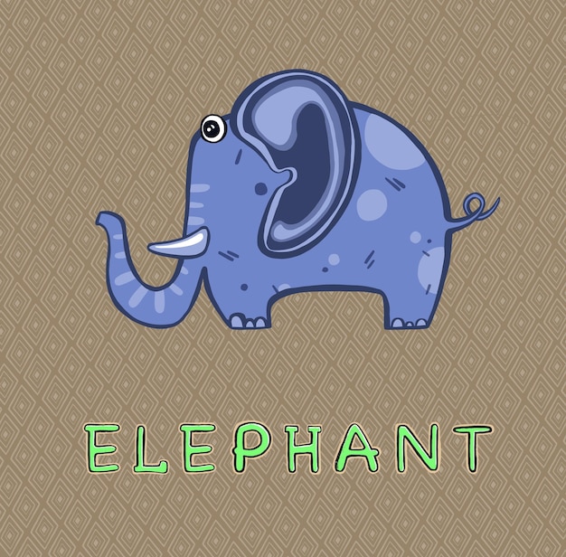Ilustración de un lindo bebé elefante Animal pegatina.