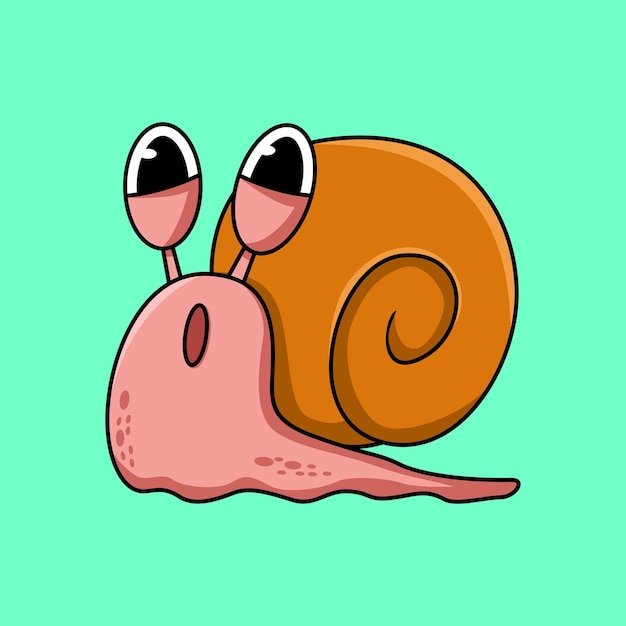 Ilustración de un lindo caracol caminando en rosa