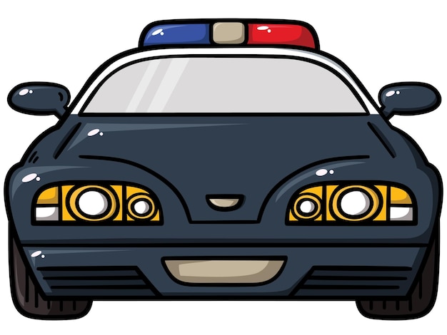 ilustración de lindo coche de policía de dibujos animados
