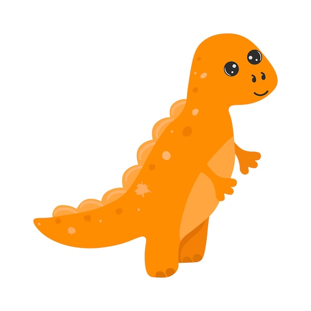 Ilustración de un lindo dinosaurio de dibujos animados sobre un fondo blanco Un lindo pequeño dinosaurio