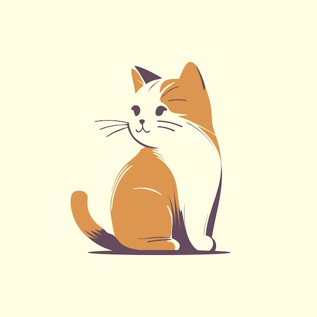 ilustración de un lindo diseño de vector de gato