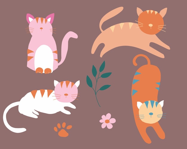 Vector ilustración de un lindo gato dibujado a mano