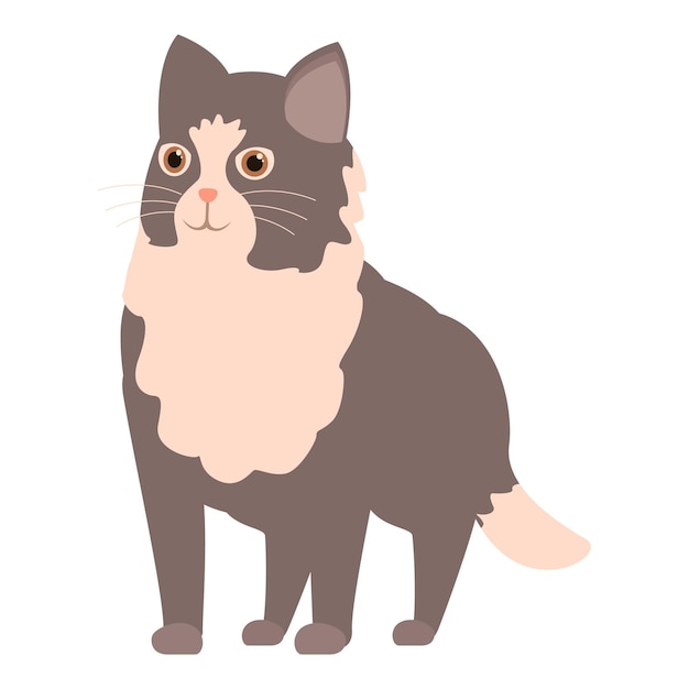 Ilustración de un lindo gato de pie y mirando
