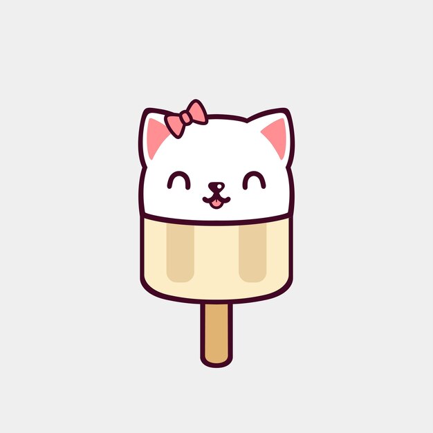 Ilustración de un lindo gato en una taza
