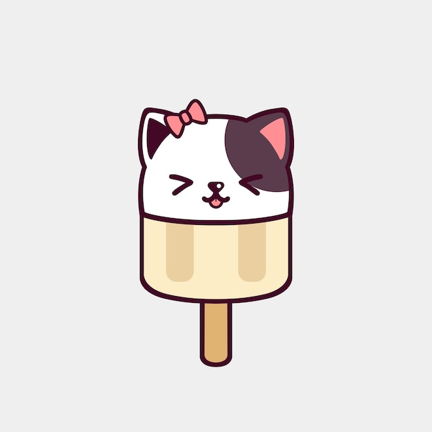 Ilustración de un lindo gato en una taza