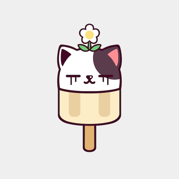 Ilustración de un lindo gato en una taza