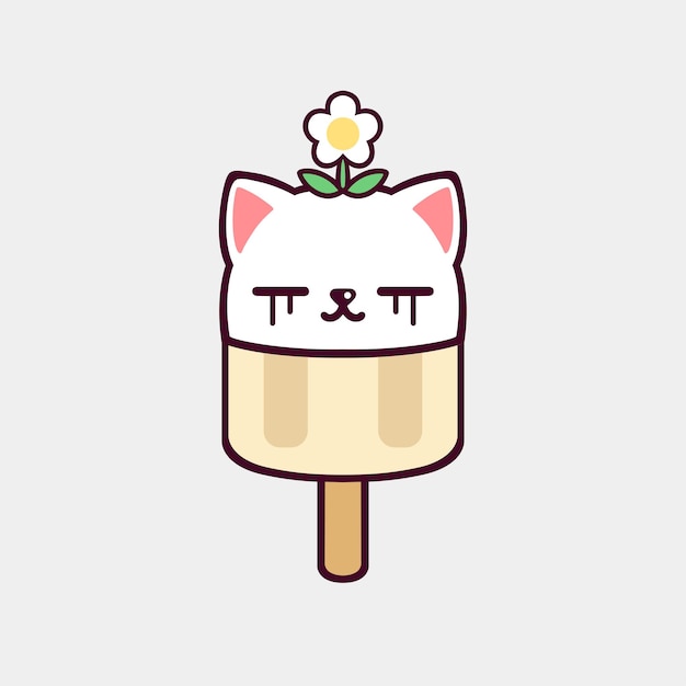 Ilustración de un lindo gato en una taza