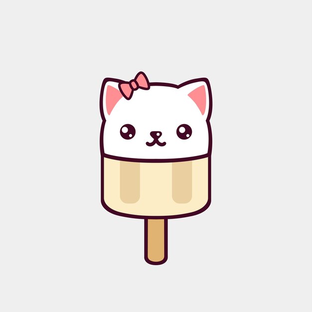 Ilustración de un lindo gato en una taza