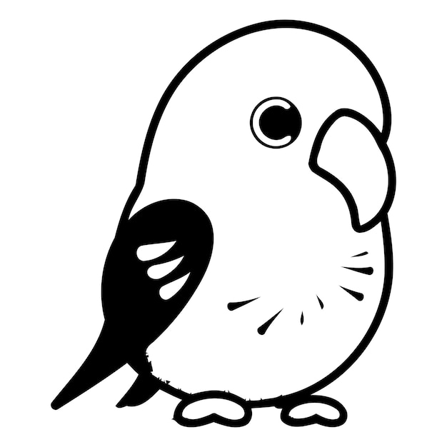 Ilustración de un lindo loro rojo sobre un fondo blanco
