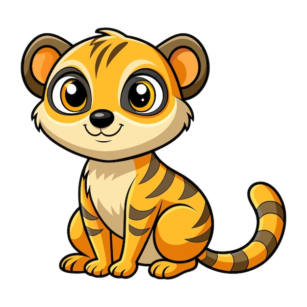 Ilustración de un lindo Meerkat de dibujos animados en blanco