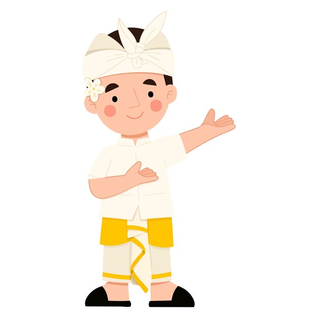 Ilustración de un lindo niño balinés