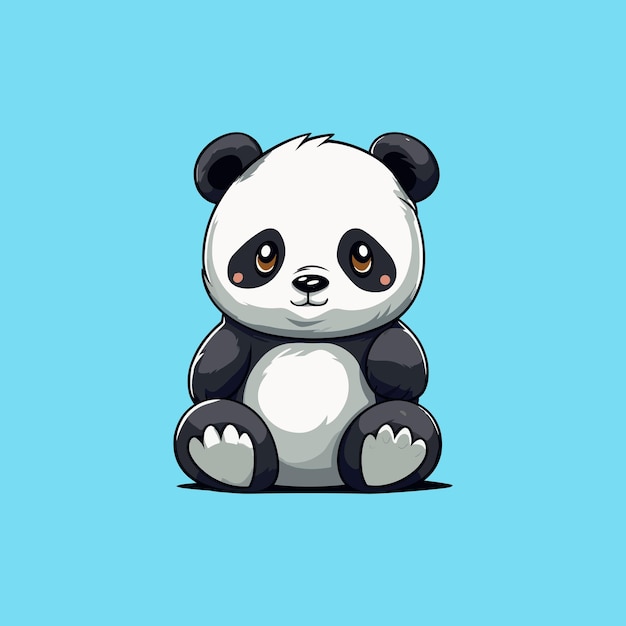 Ilustración de un lindo oso panda sentado