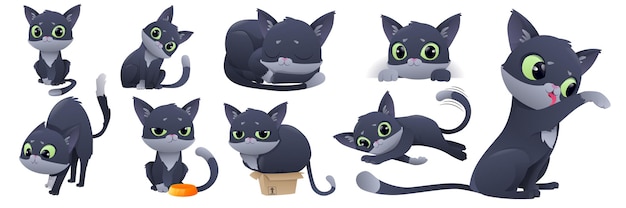 Ilustración de un lindo personaje de gato.