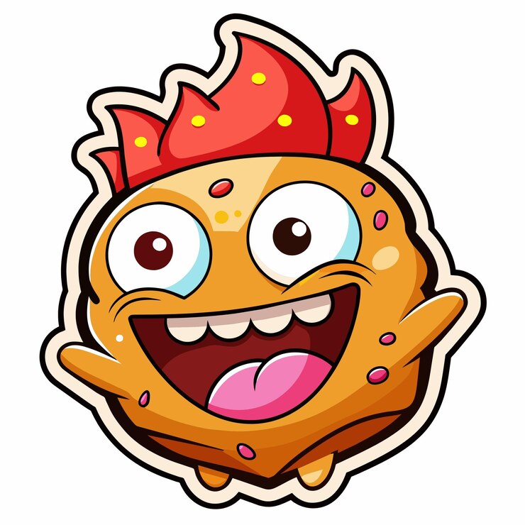 Vector ilustración de un lindo personaje de la mascota de la fresa sonriente