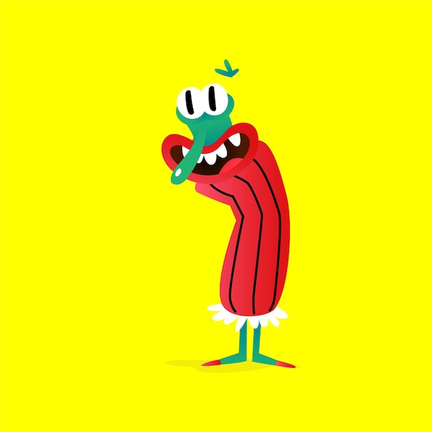 Ilustración de un lindo personaje monstruo encantador vector mascot para la compañía criatura abstracta