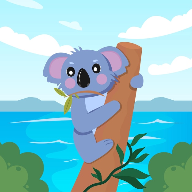 Ilustración de lindo retrato de koala