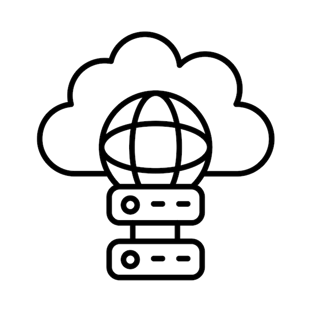 Ilustración de la línea de alojamiento en la nube