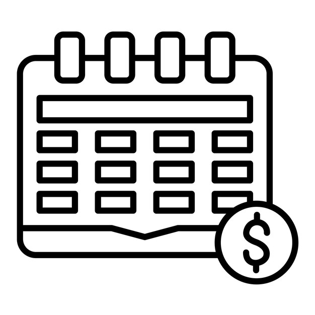 Ilustración de la línea del año fiscal