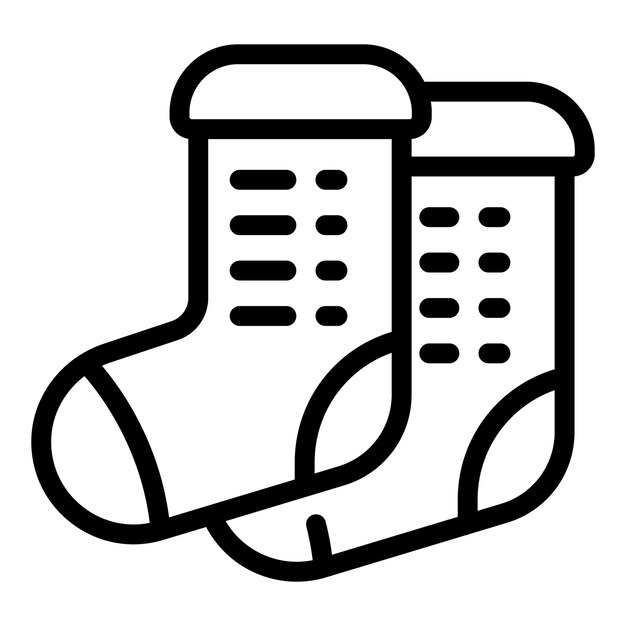 Ilustración de la línea de arte del icono de calcetines de dibujos animados