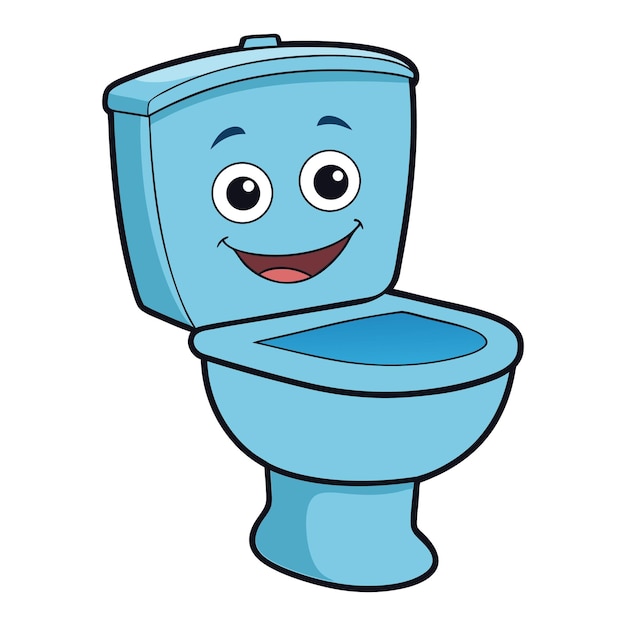 Ilustración de la línea de arte del inodoro Diseño de accesorios de baño de vector limpio 8