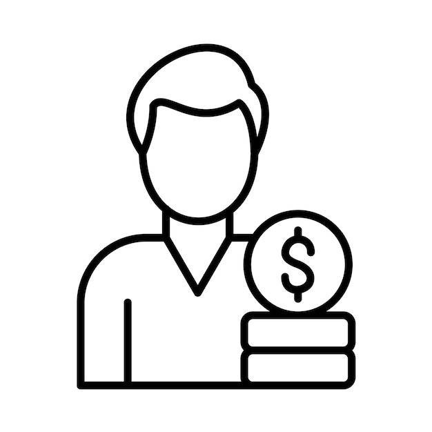 Ilustración de línea de asesor financiero masculino