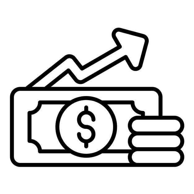 Ilustración de la línea de aumento salarial