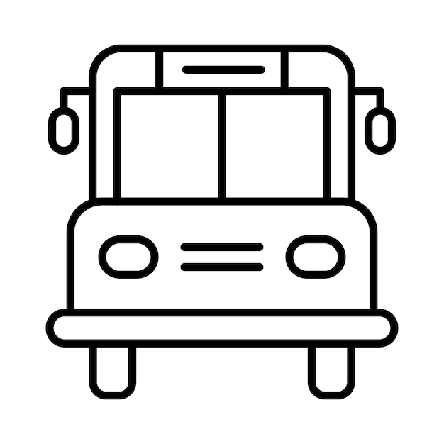 Ilustración de la línea de autobuses escolares