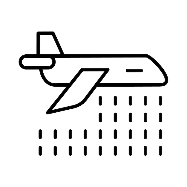 Ilustración de la línea del avión de bomberos
