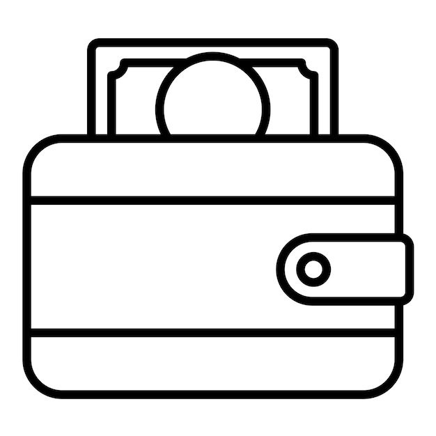 Ilustración de línea de billetera