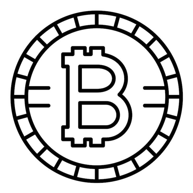 Vector ilustración de la línea de bitcoin