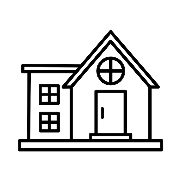 Ilustración de la línea del bungalow