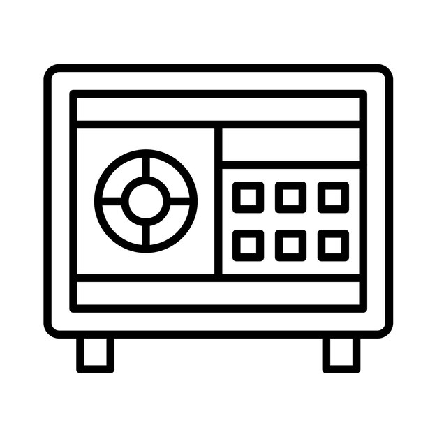Ilustración de línea de caja fuerte