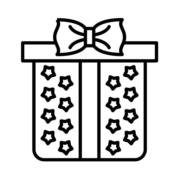 Ilustración de la línea de la caja de regalo