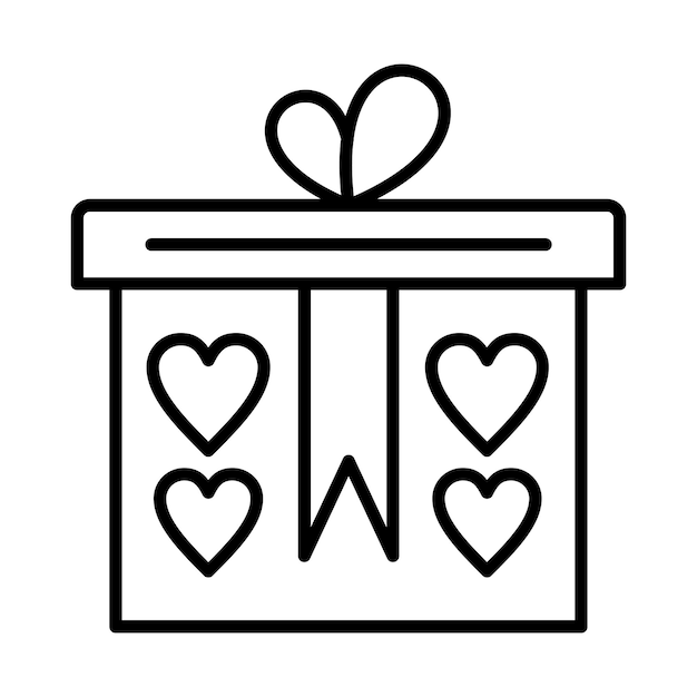 Ilustración de la línea de la caja de regalo