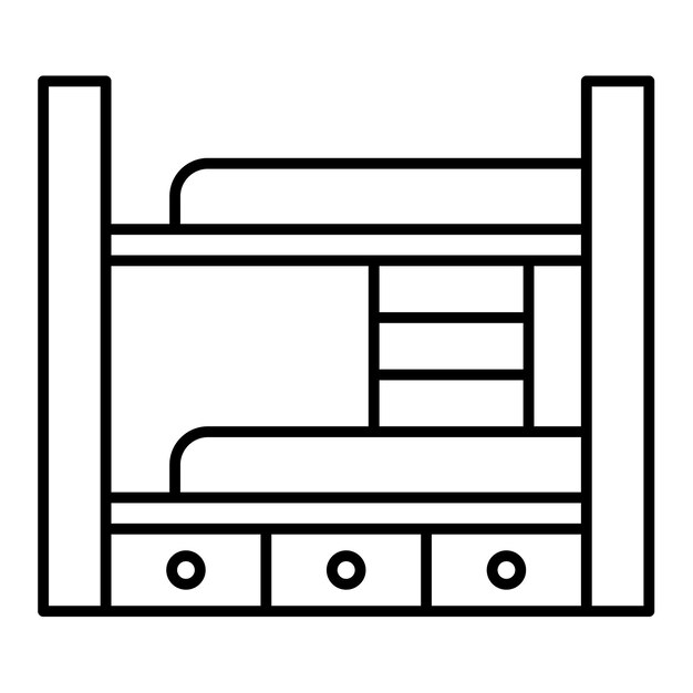 Ilustración de la línea de la cama de literas