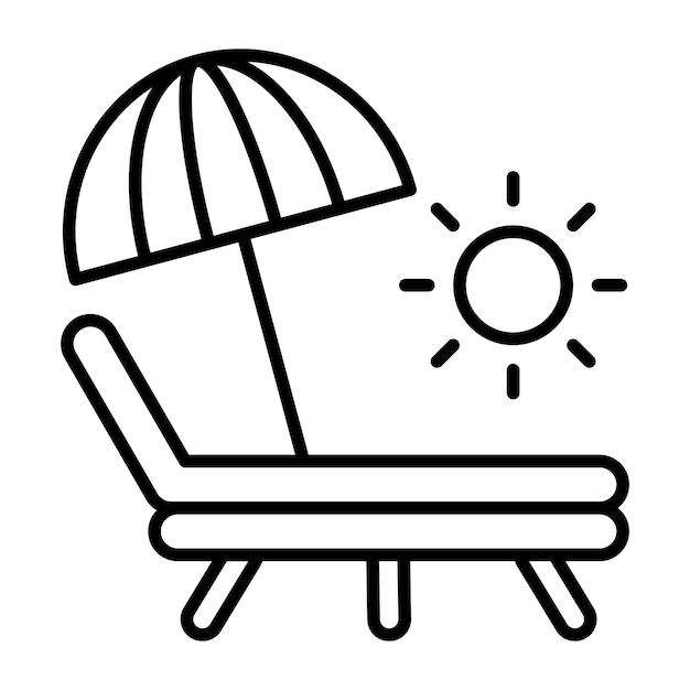 Ilustración de la línea de la cama de sol