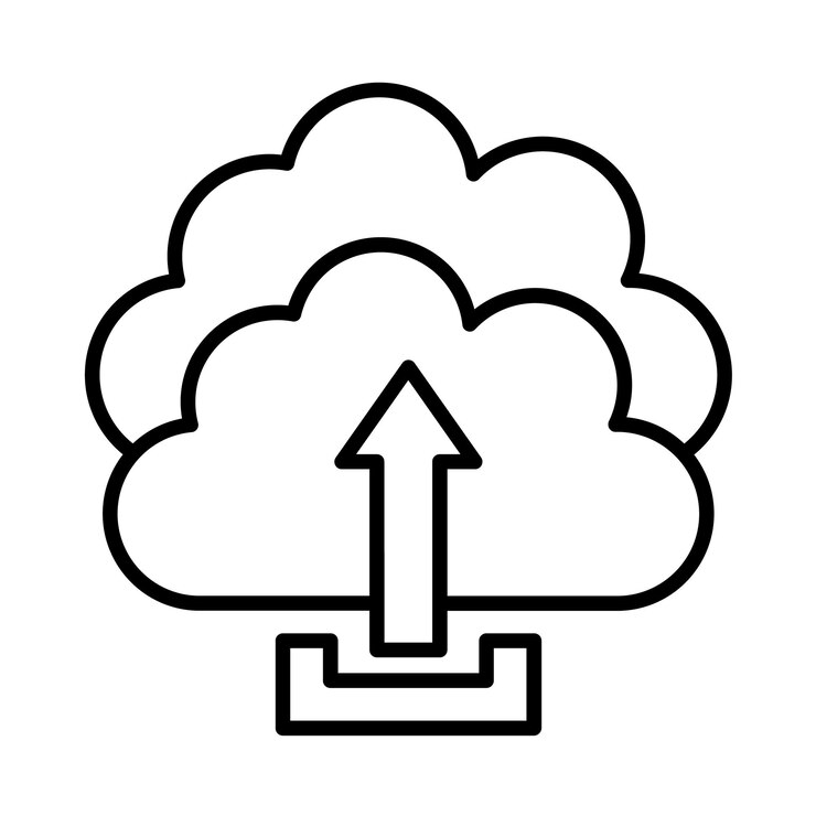 Vector ilustración de la línea de carga en la nube