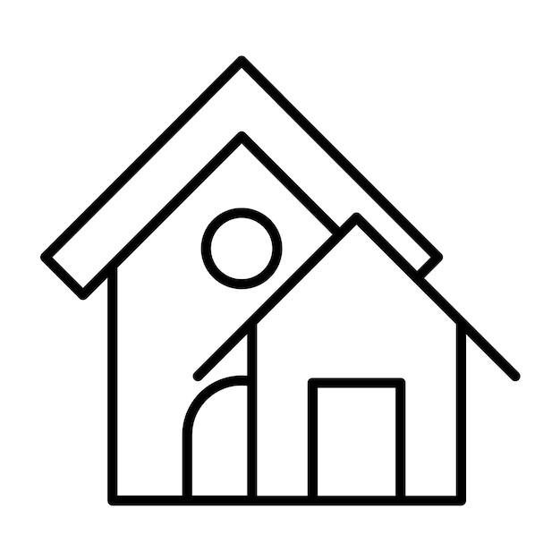 Ilustración de la línea de la casa de condominio