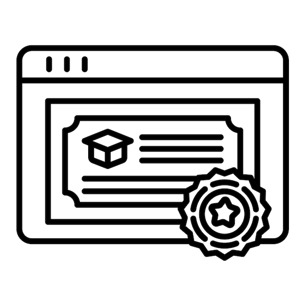 Ilustración de línea de certificado