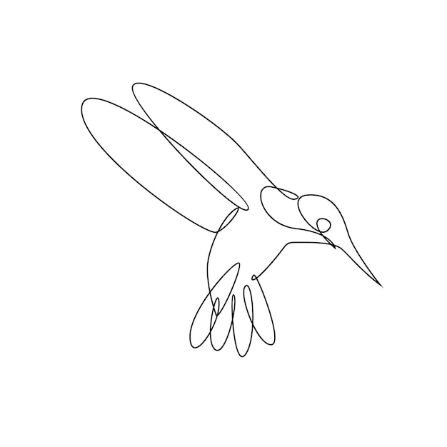 ilustración de línea de colibrí